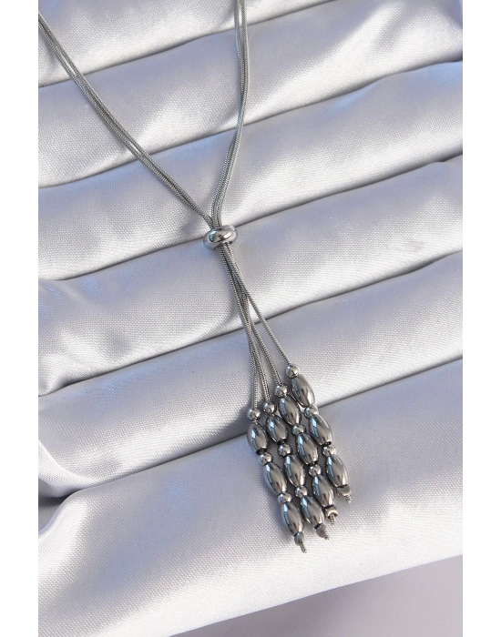 ® 316L Çelik Gümüş Renk Boyu Ayarlanabilir Sallantılı Model Kolye