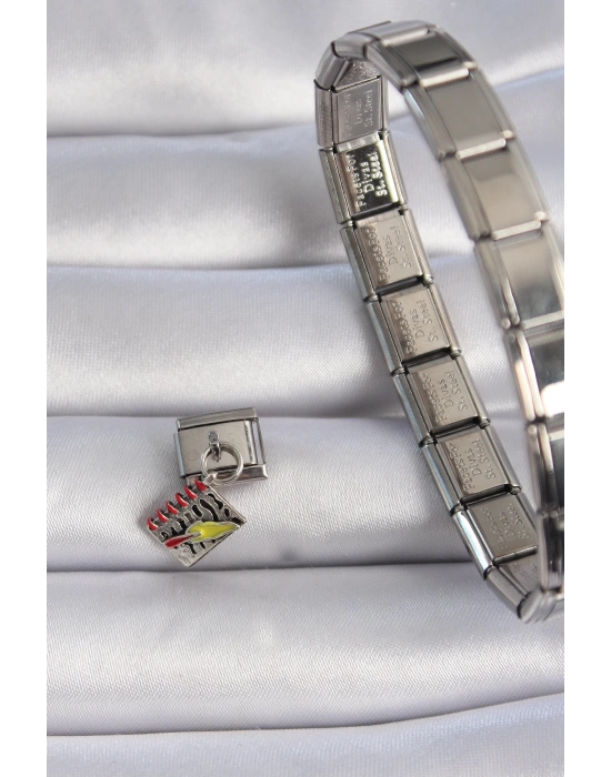 ® 316L Çelik Gümüş Renk Sallantı Defter Figür Nomination Charm