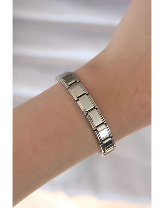 ® 316L Çelik Gümüş Renk Yazısız Nomination Model Kadın Bileklik