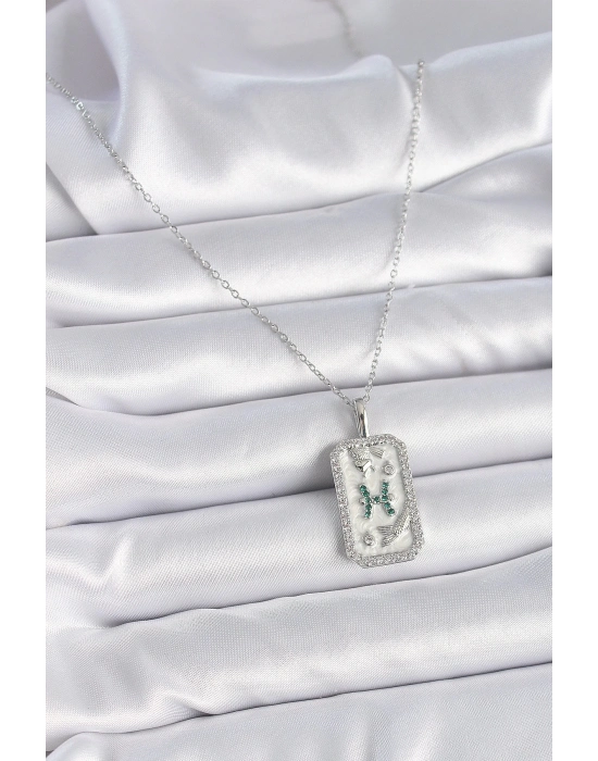 ® 316L Çelik Gümüş Renk Zincir Balık Burcu Zirkon Taşlı Kadın Kolye