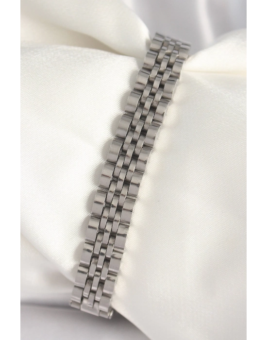 ® 316L Çelik Gümüş Renk Zincir Model Erkek Bileklik