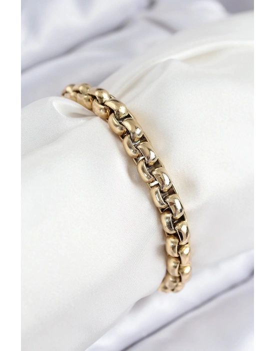 ® 316L Çelik Halat Zincir Model Gold Renk Kadın Bileklik