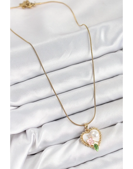 ® 316L Çelik Sanatsal Portre Model Gold Renk Kadın Kolye