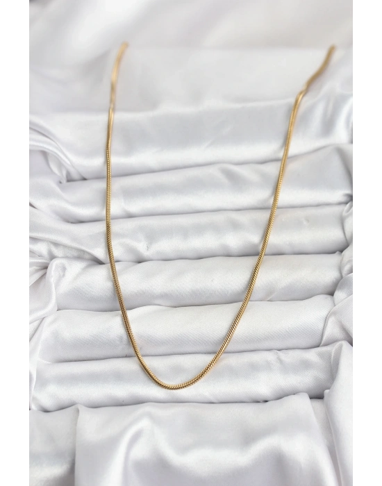 ® 316L Çelik Zincir Gold Renk 60 cm Yılan Zincir Kadın Kolye