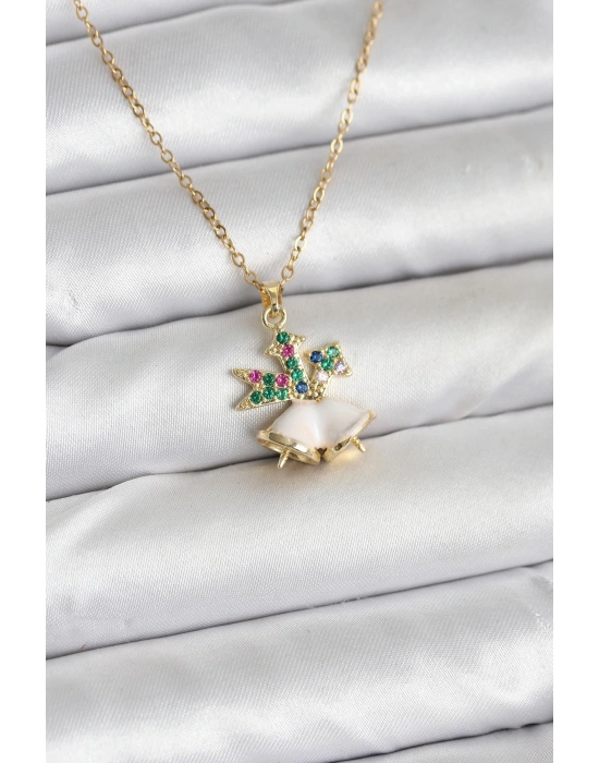 ® 316L Çelik Zincir Gold Renk Chirtsmas Bell Model Yılbaşı Temalı Kadın Kolye