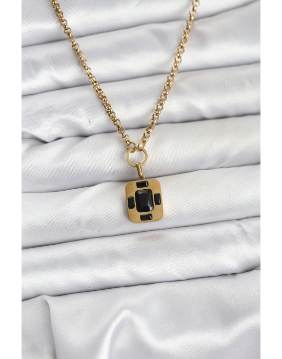 ® 316L Çelik Zincir Gold Renk Vintage Model Kadın Kolye