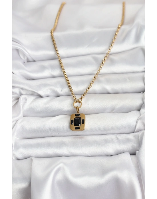 ® 316L Çelik Zincir Gold Renk Vintage Model Kadın Kolye