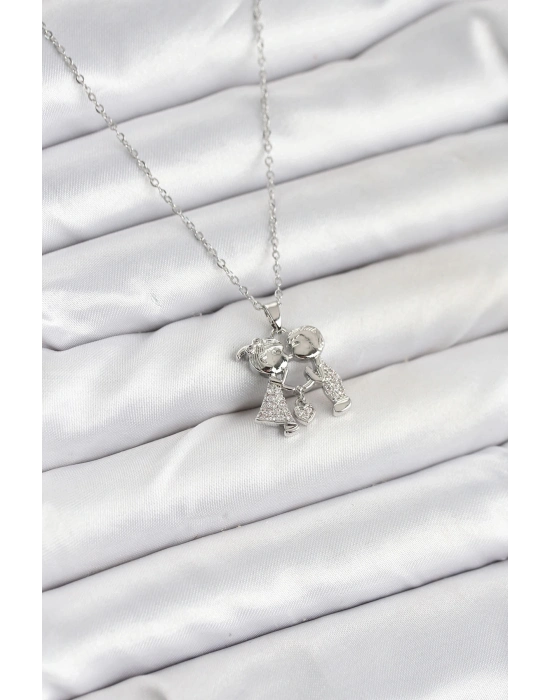 ® 316L Çelik Zincir Gümüş Renk Erkek Kız Model Kadın Kolye