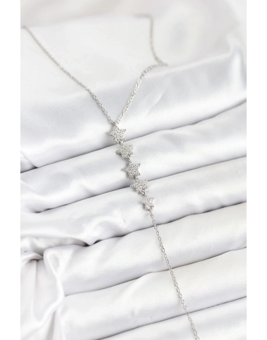 ® 316L Çelik Zincir Gümüş Renk Yıldız Model Y Kolye
