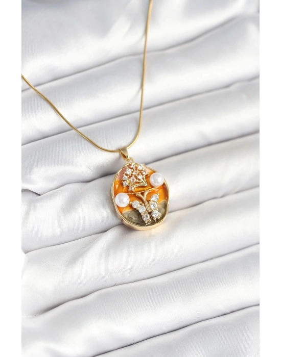 ® 316L Çelik Zincir Kelebek Model Sanatsal Portre Kadın Kolye