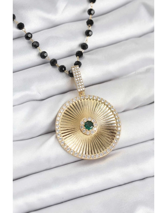 ® 316L Çelik Zincir Kristal Boncuklu Kadın Kolye