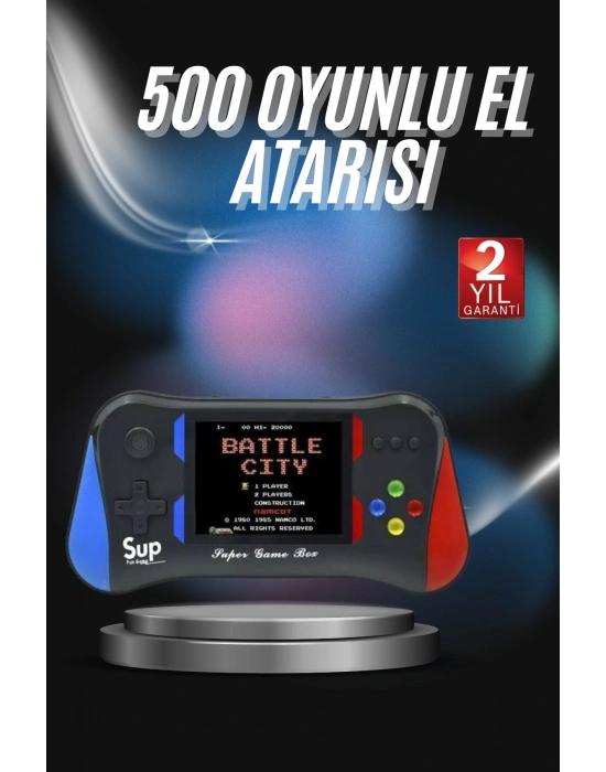 ® 3.5 İnç 500ü 1 Arada Klasik Oyun Konsolu Nostalji Oyunlu Atari
