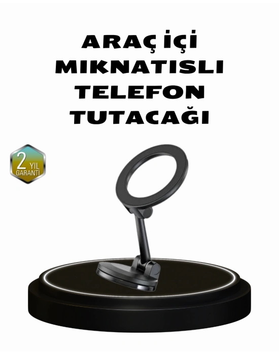 ® 360° Dönebilen Katlanır Manyetik Araç Telefon Tutucu – MagSafe Uyumlu, Kompakt ve Şık Tasarım