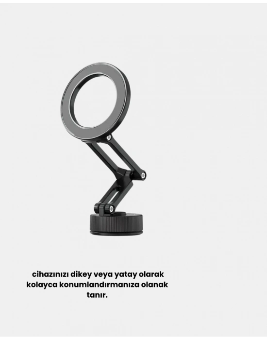® 360° Dönebilen Katlanır Manyetik Araç Telefon Tutucu – MagSafe Uyumlu, Kompakt ve Şık Tasarım