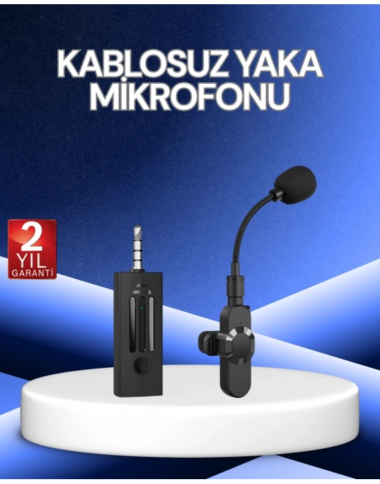 ® 360° Kablosuz Yaka Mikrofonu – Gürültü Engelleme, 60m Menzil, Type-C Şarjlı