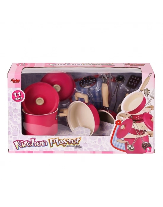 ® 3815-6A Tencere 11 Parça Pembe -Vardem Oyuncak