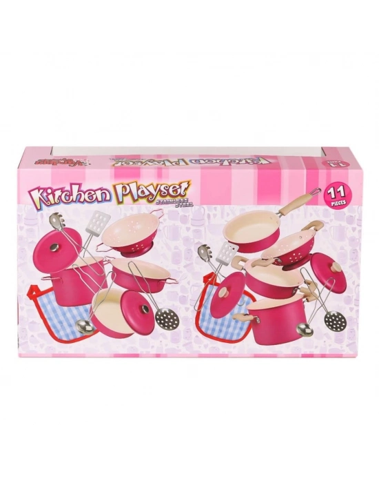 3815-6A Tencere 11 Parça Pembe -Vardem Oyuncak