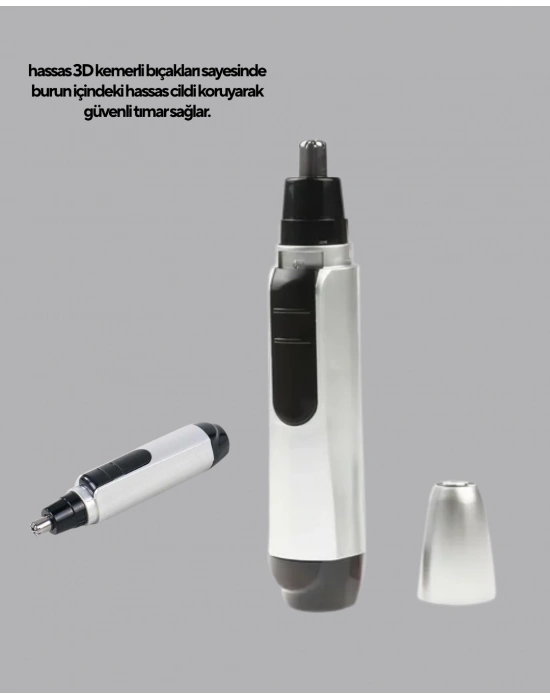 ® 3D Bıçaklı Burun ve Kulak Tıraş Makinesi Pil ile Çalışan Taşınabilir Model