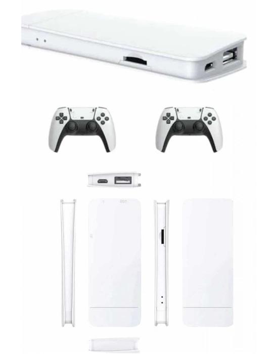 ® 3D Çift Oyun Kollu 4K HD Ekran Nostaljik 20.000 Oyunlu Beyaz Game Box