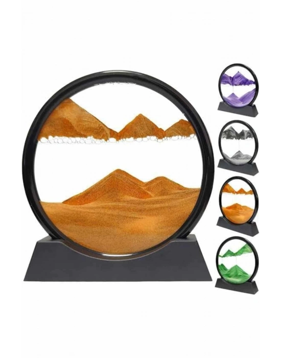 ® 3D LED Işıklı Kum Saati Gece Lambası Hareketli Sulu Kum Saati Orta Boy