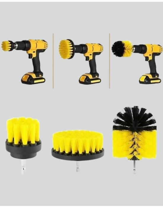 ® 3’lü Matkap Ucu Fırça Seti – Derinlemesine Temizlik, Tüm Yüzeylerle Uyumlu