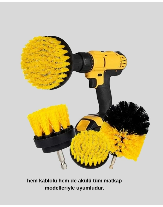® 3’lü Matkap Ucu Fırça Seti – Derinlemesine Temizlik, Tüm Yüzeylerle Uyumlu