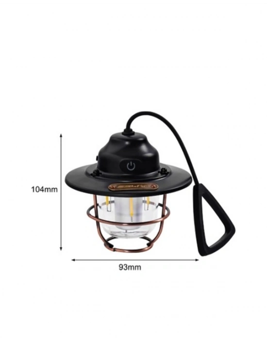 ® 4 Fonksiyonlu Dekoratif Kamp Lambası – Tungsten Ampul, USB Çıkışlı