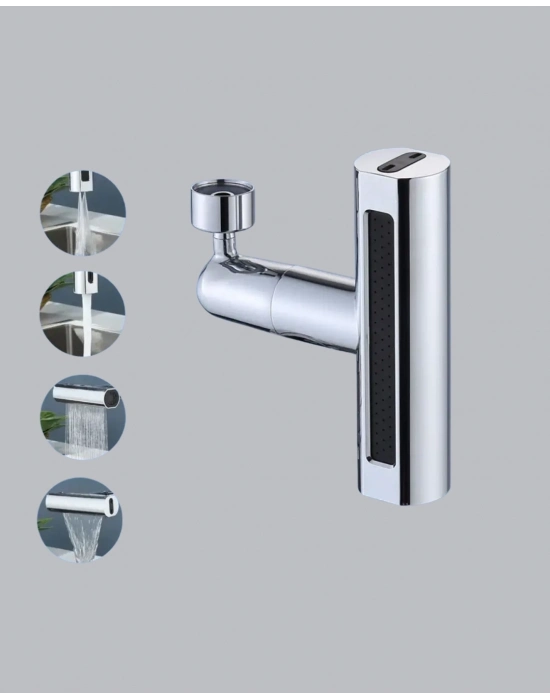 ® 4 Fonksiyonlu Musluk Başlığı 360 Derece Dönebilen ve Su Tasarruflu