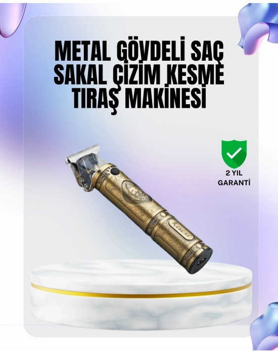 ® 4 Kılavuz Taraklı Profesyonel Saç ve Sakal Kesme Makinesi