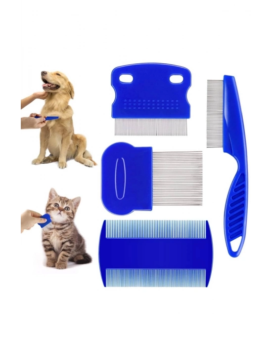 ® 4lü Bit Evcil Hayvan Tarak Seti Kedi Köpek Bit Tarak Seti Pire Tarağı