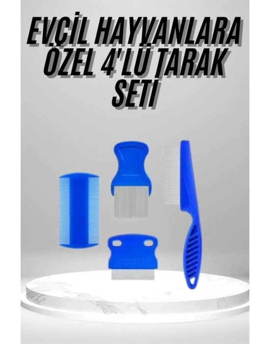 ® 4lü Bit Evcil Hayvan Tarak Seti Kedi Köpek Bit Tarak Seti Pire Tarağı