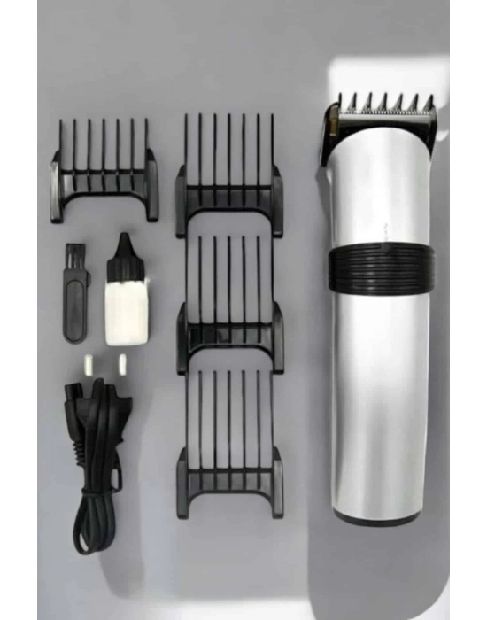 ® 4 Taraklı Profesyonel Şarjlı Saç ve Sakal Kesme Tıraş Makinesi Seti