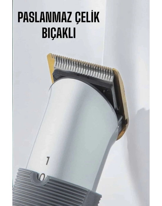 ® 4 Taraklı Profesyonel Şarjlı Saç ve Sakal Kesme Tıraş Makinesi Seti