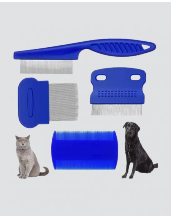 ® 4’lü Evcil Hayvan Tüy Temizleme Seti – Paslanmaz Çelik,Plastik, Pratik ve Hijyenik Bakım