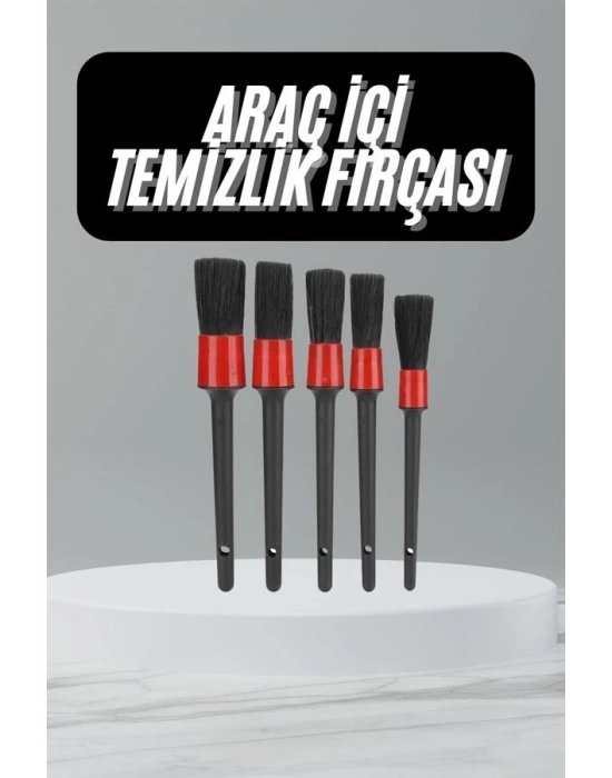 ® 5 Adet Oto Detaylı Temizleyici Araç İçi Temizlik Fırça Seti Koltuk Döşeme Kapı Toz Alma Fırçası