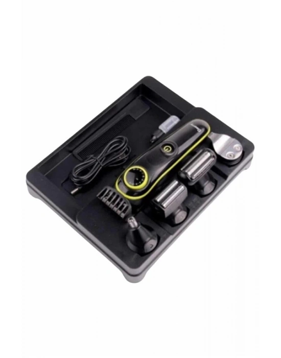 ® 5 Başlıklı Şarjlı Tıraş Makinesi Kablosuz Saç Sakal Burun Tıraşına Uygun