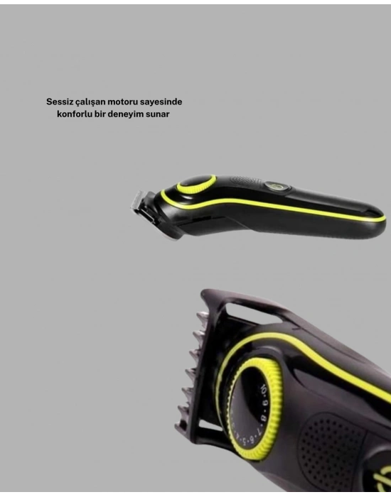 ® 5 Başlıklı Şarjlı Tıraş Makinesi – Saç, Sakal, Burun ve Vücut İçin Çok Fonksiyonlu Bakım Seti
