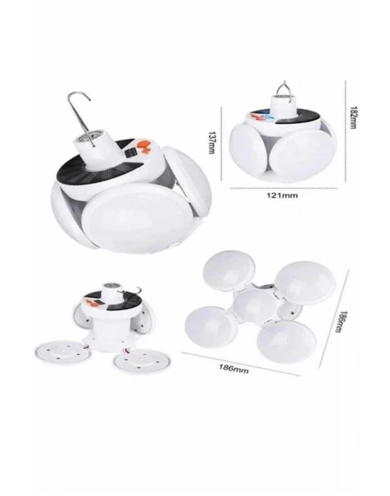 ® 5 Kanatlı Bahçe Aydınlatma Led Askılı Solar Güneş Enerji Usb Sarjlı