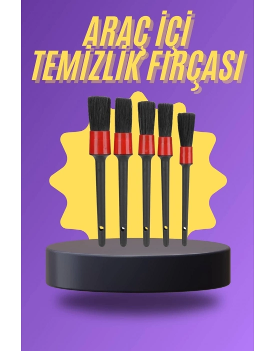 ® 5 Parça Araç İçi Temizlik Fırçası Araç İçi-Dışı Temizleme Fırça Seti