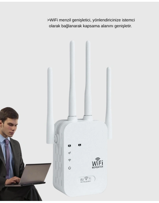 ® 50 Cihaz Destekli 300Mbps Kablosuz Sinyal Güçlendirici RJ45 Kablolu Kullanım