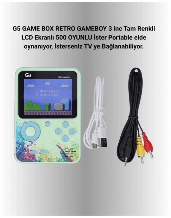 ® 500 Oyun Hafızalı G5 Game Box – Renkli LCD Ekranlı