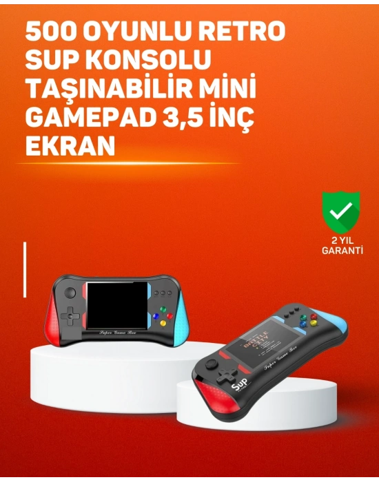 ® 500 Oyunlu El Tipi Taşınabilir Oyun Konsolu – Şarjlı ve TV Bağlantılı Model
