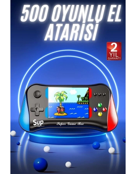 ® 500 Oyunlu Retro Sup Konsolu Taşınabilir Mini Gamepad 3,5 İnç Ekran