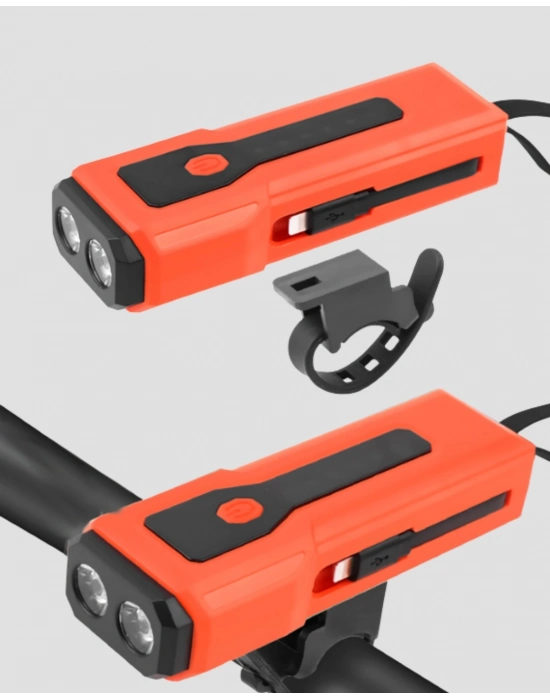 ® 5000 mAh Bataryalı Bisiklet Farı COB Çakar Çok Fonksiyonlu