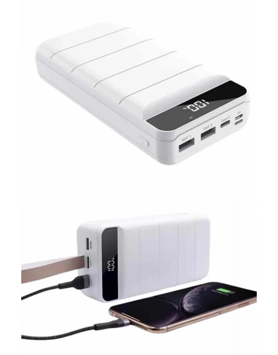 ® 50.000 Mah Powerbank Turbo Hızlı Led Göstergeli Android İOS Uyumlu Taşınabilir Askılı