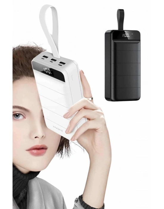 ® 50.000 Mah Powerbank Turbo Hızlı Led Göstergeli Android İOS Uyumlu Taşınabilir Askılı