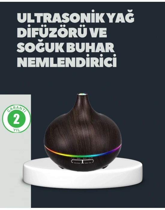 ® 550ML Ultrasonik Hava Nemlendirici ve Aromaterapi Difüzörü