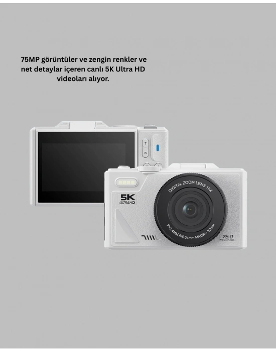 ® 5K Dijital Kamera Otofokus WiFi Aktarım ve 18x Dijital Zoom