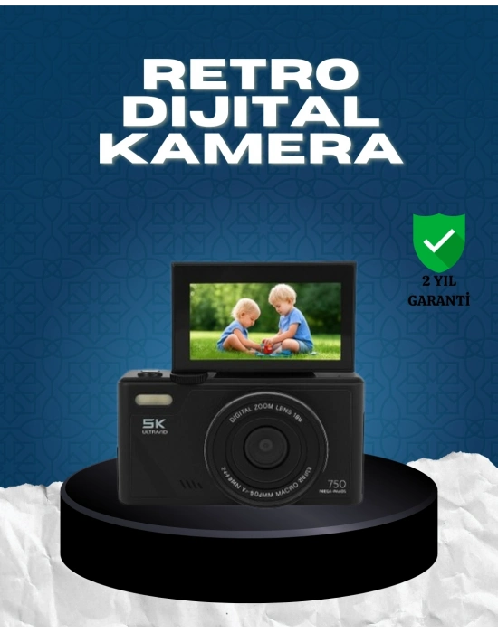 ® 5K UHD Dijital Kamera 75MP Sensör 18x Zoom Stabilizasyonlu
