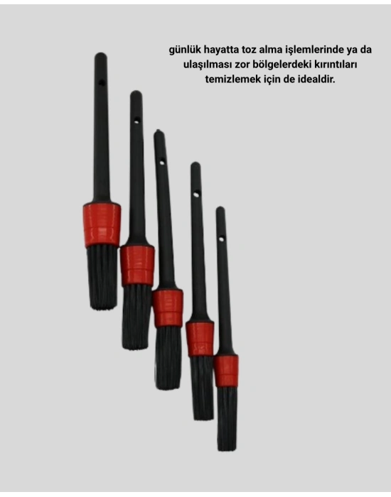 ® 5’li Detay Temizlik Fırçası Seti Araç İç Dış Jant Motor Çok Amaçlı